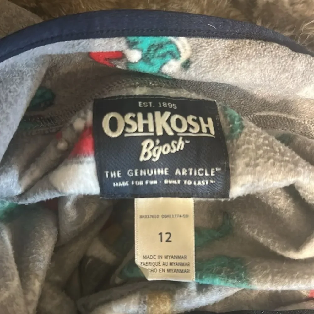 OshKosh B'gosh Gray Dinosaur Fleece Pullover